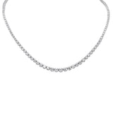 4.17ct G SI 14K White Gold Graduated Round Diamond Tennis Necklace 12" + 2" Ext.