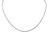 <span>DIAMOND CLOSEOUT! </span> 3.17ct G SI 14K White Gold Aquamarine Gemstone Tennis Necklace 14" + 2" Ext.