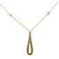 <span>DIAMOND  CLOSEOUT! </span> .26ct G SI 14K Yellow Gold Diamond Emerald Gemstone Pendant Necklace 16" + 2" Ext.