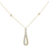 .24ct G SI 14K Yellow Gold Diamond Pendant Necklace 16" + 2" Ext.