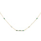 <span style="color:purple">SPECIAL!</span> .40ct G SI 14K Yellow Gold Diamond & Emerald Gemstone Bar Pendant Necklace 18" Long