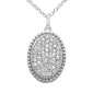 <span style="color:purple">SPECIAL!</span> .25ct G SI 14K White Gold Diamond Oval Shape Pendant Necklace 16" + 2" Ext.