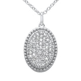<span style="color:purple">SPECIAL!</span> .25ct G SI 14K White Gold Diamond Oval Shape Pendant Necklace 16" + 2" Ext.
