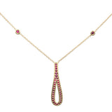 .33ct G SI 14K Yellow Gold Ruby Gemstone Pendant Necklace 16" + 2" Ext.