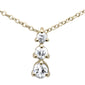 .20ct G SI 14K Yellow Gold Diamond Three Round Diamonds Pendant Necklace 18" Long