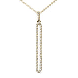 .14ct G SI 14K Yellow Gold Diamond Drop Pendant Necklace 18" Long