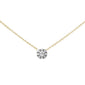 .15ct G SI 14K Yellow Gold Diamond Round Solitaire Style Pendant Necklace 16" + 2" Ext