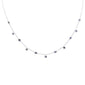 <span style="color:purple">SPECIAL!</span> .38ct G SI 14K White Gold Blue Sapphire Gemstone Bezel Pendant Necklace 16" + 2" Ext