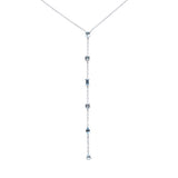 .78ct G SI 14K White Gold Aquamarine Gemstone Drop Pendant Necklace 18" Long