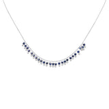 <span>GEMSTONE   CLOSEOUT! </span>  2.25ct G SI 14K White Gold Diamond & Blue Sapphire Gemstone Dangling Pendant Necklace 16" + 2" Ext