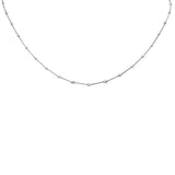 1.14ct G SI 14K White Gold Diamond Bar Pendant Necklace 18" + 2" EXT