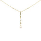 <span>DIAMOND CLOSEOUT! </span> .20ct G SI 14K Yellow Gold Diamond Pearl Drop Pendant Necklace 16" + 2" EXT