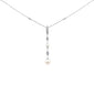 <span>DIAMOND CLOSEOUT! </span> .20ct G SI 14K White Gold Diamond Pearl Drop Pendant Necklace 16" + 2" EXT