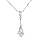 .25ct G SI 14K White Gold Diamond Pendant Necklace 16" + 2" EXT
