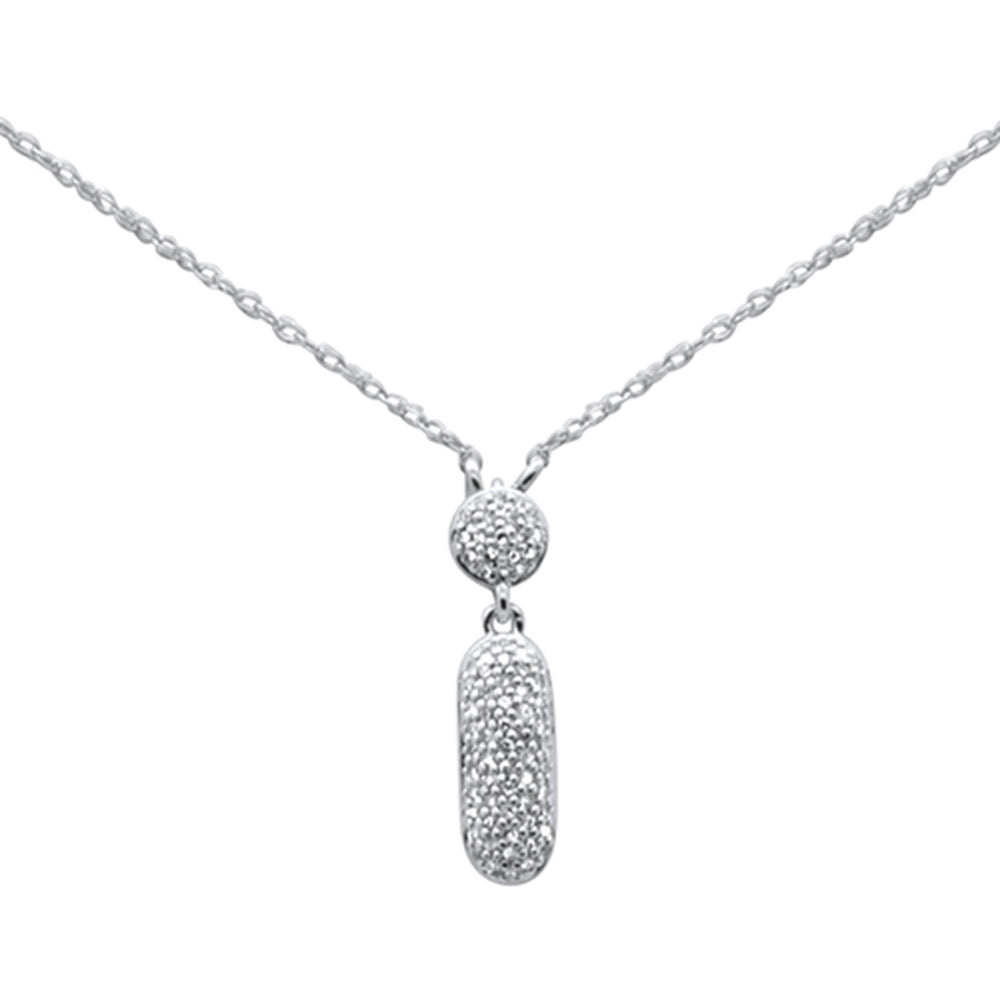 .11ct G SI 14K White Gold Diamond Pendant Necklace 18"Long
