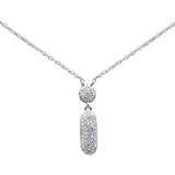 .11ct G SI 14K White Gold Diamond Pendant Necklace 18"Long