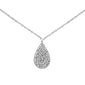 .18ct G SI 14K White Gold Diamond Tear Drop Pendant Necklace 18"Long