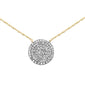 .22ct G SI 14K Yellow Gold Diamond Round Shape Pendant Necklace 18" Long