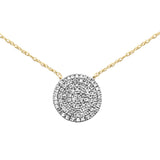 <span style="color:purple">SPECIAL!</span> .22ct G SI 14K Yellow Gold Diamond Round Shape Pendant Necklace 18" Long