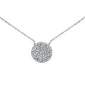 .22ct G SI 14K White Gold Diamond Round Pendant Necklace 18"Long