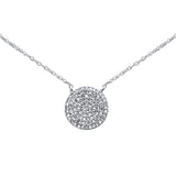<span style="color:purple">SPECIAL!</span> .22ct G SI 14K White Gold Diamond Round Pendant Necklace 18"Long