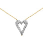 .15ct G SI 14K Yellow Gold Diamond Heart Pendant Necklace 18" Long