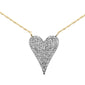 .20ct G SI 14K Yellow Gold Diamond Heart Pendant Necklace 18" Long