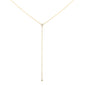 .11ct G SI 14K Yellow Gold Diamond Bezel Drop Pendant Necklace 18" Long