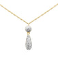 .10ct G SI 14K Yellow Gold Diamond Pendant Necklace 18" Long