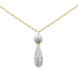 .10ct G SI 14K Yellow Gold Diamond Pendant Necklace 18" Long