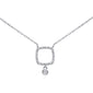 .09ct G SI 14K White Gold Diamond Pendant Necklace 18"Long