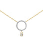 .09ct G SI 14K Yellow Gold Diamond Round Pendant Necklace 18" Long