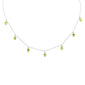<span style="color:purple">SPECIAL!</span>3.80ct 14K White Gold Peridot Gemstone Dangle Pendant Necklace 18"Long