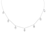 4.25ct G SI 14K White Gold White Topaz Gemstone Dangle Pendant Necklace 18" Long