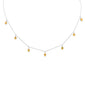 2.22ct 14K White Gold Citrine Gemstone Dangle Pendant Necklace 18"Long