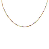 <span>GEMSTONE  CLOSEOUT!</span> 4.81ct G SI 14K Yellow Gold Multi Color Gemstone Tennis Necklace 16" Long