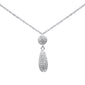 .10ct G SI 14K White Gold Diamond Tear Drop Pendant Necklace 18"Long
