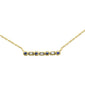 .11ct G SI 14K Yellow Gold Diamond & Blue Sapphire Pendant Necklace 18"Long