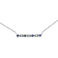 .10ct G SI 14K White Gold Diamond & Blue Sapphire Pendant Necklace 18"Long