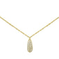 .09ct G SI 14K Yellow Gold Diamond Tear Drop Pendant Necklace 18"Long