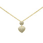 .12ct G SI 14K Yellow Gold Diamond Heart Pendant Necklace 18"Long