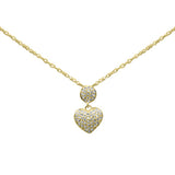 .12ct G SI 14K Yellow Gold Diamond Heart Pendant Necklace 18"Long