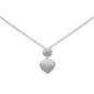 .12ct G SI 14K White Gold Diamond Heart Pendant Necklace 18"Long