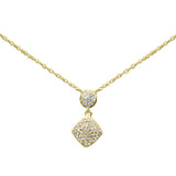 .13ct G SI 14K Yellow Gold Diamond Pendant Necklace 18"Long