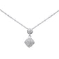 .13ct G SI 14K White Gold Diamond Pendant Necklace 18"Long