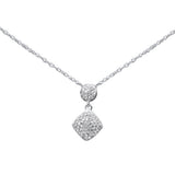 .13ct G SI 14K White Gold Diamond Pendant Necklace 18"Long