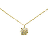.06ct G SI 14K Yellow Gold Diamond Round Pendant Necklace 18"Long
