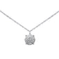 .06ct G SI 14K White Gold Diamond Round Pendant Necklace 18"Long