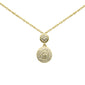.13ct G SI 14K Yellow Gold Diamond Round Drop Necklace 18"Long