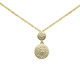 .13ct G SI 14K Yellow Gold Diamond Round Drop Necklace 18"Long